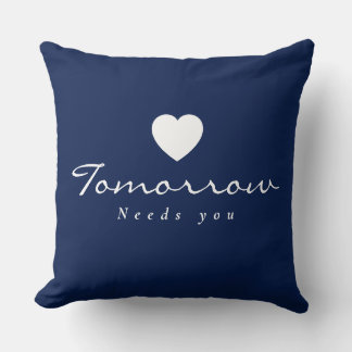 Coussin Moderne Violet Clair ''Tomorrow Needs You''