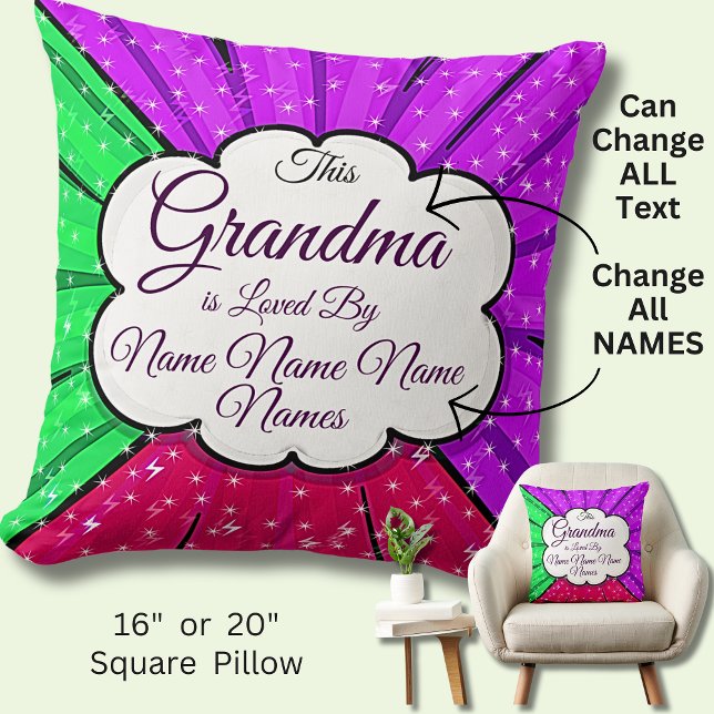 Coussin Modifier Ajouter des noms Cette grand-mère adoré v (Créateur téléchargé)
