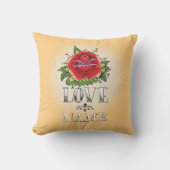 Coussin Modifier le nom Ajouter du texte Rose rouge Tattoo (Recto)