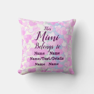 Coussin Modifier le nom de Mimi, ajouter des noms d'enfant