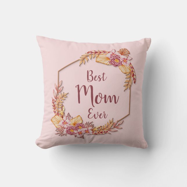 Coussin Modifier le texte Ajouter le nom Boho Flower Frame (Recto)