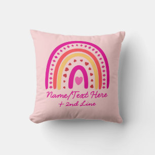 Coussin Modifier le texte Ajouter le nom, Boho Rainbow Hea