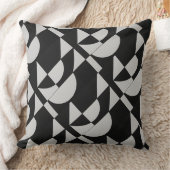 Coussin Modulaire Noir Écho Géométrique Noir Blanc Coton  (Couverture)