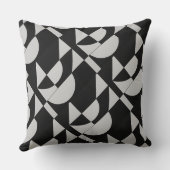 Coussin Modulaire Noir Écho Géométrique Noir Blanc Coton  (Verso)