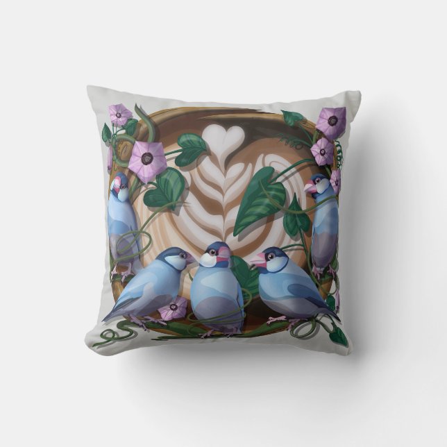 Coussin Moineaux de Java, Café de Java (Recto)