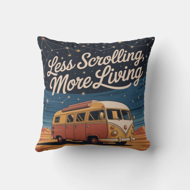 Coussin Moins de défilement, plus de vie (Verso)