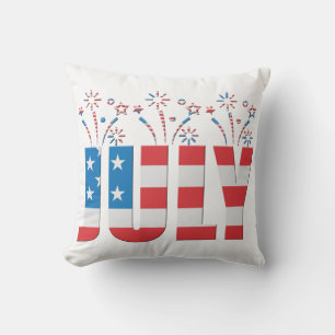 Coussin Mois de la fête de juillet Étoiles et rayures amér