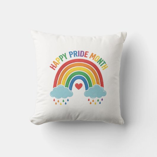 Coussin Mois de la fierté arc-en-ciel Design de gravure vi (Recto)