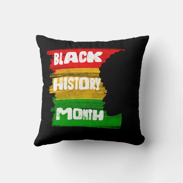 Coussin Mois de l'histoire noire Silhouette Design (Verso)