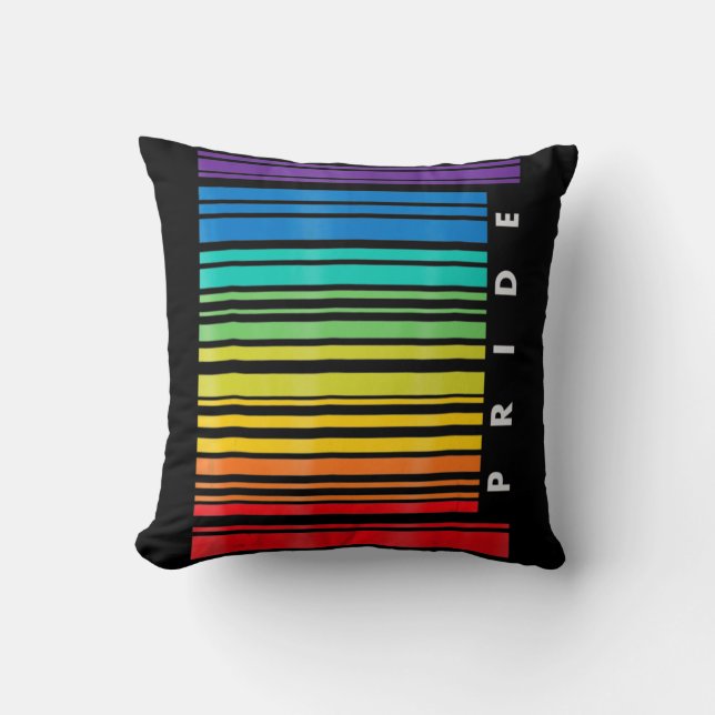Coussin Mois de sensibilisation LGBT Code barre Pride Pans (Recto)