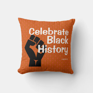 Coussin MOIS D'HISTOIRE NOIRE   Motivation   Orange brûlé