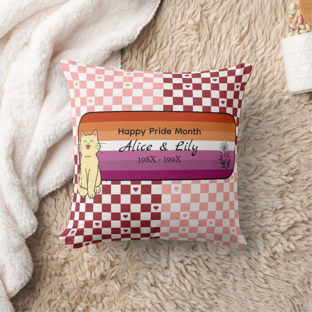 Coussin Mois fierté gay Chat mignon Coucher de soleil Drap (Couverture)