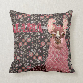 Coussin Mojo floral vintage rose et Brown Pillo de lama