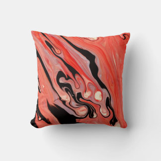 Coussin Molten Crimson & Black Fluid