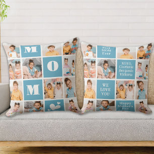 Coussin MOM Bold Modern 12 Photo Collage Fête des mères