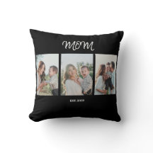Mom Established, 3-Photo Throw Pillow