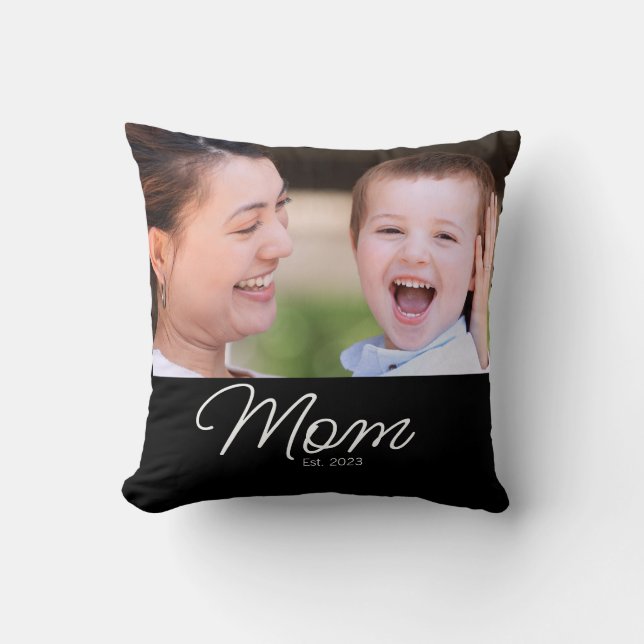 Coussin Mom Established Modern Script Photo (Recto)