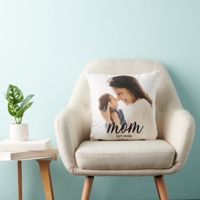 Coussin Mom Established Modern Script Photo (Chaise)