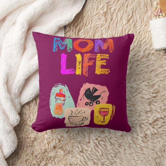 Coussin MOM LIFE Jeter l'oreiller - Joie de la maternité (Couverture)