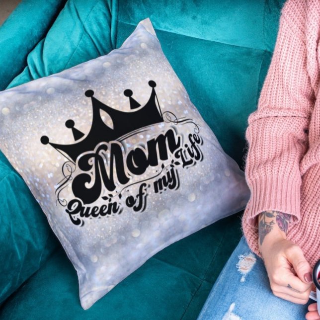 Coussin MOM Reine de ma Parties scintillant de vie Jeter l (Créateur téléchargé)