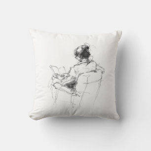 Coussin Moment de lecture de l'auteur du livre - Lecteur c