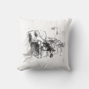 Coussin Moment de musique cosy – Croquis vintage de relaxa