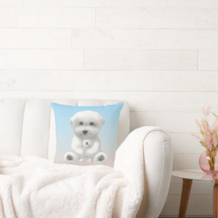 Coussin Moment Douillet : Bichon Sourire Enlacent Mini Chi