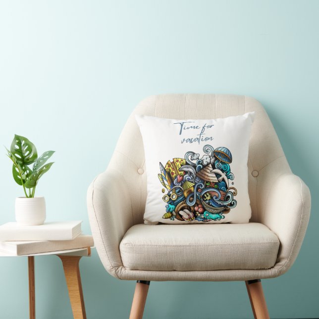 Coussin moment pour les vacances (Chaise)
