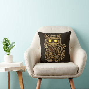 Coussin Momie Mignonne Chat Effrayant