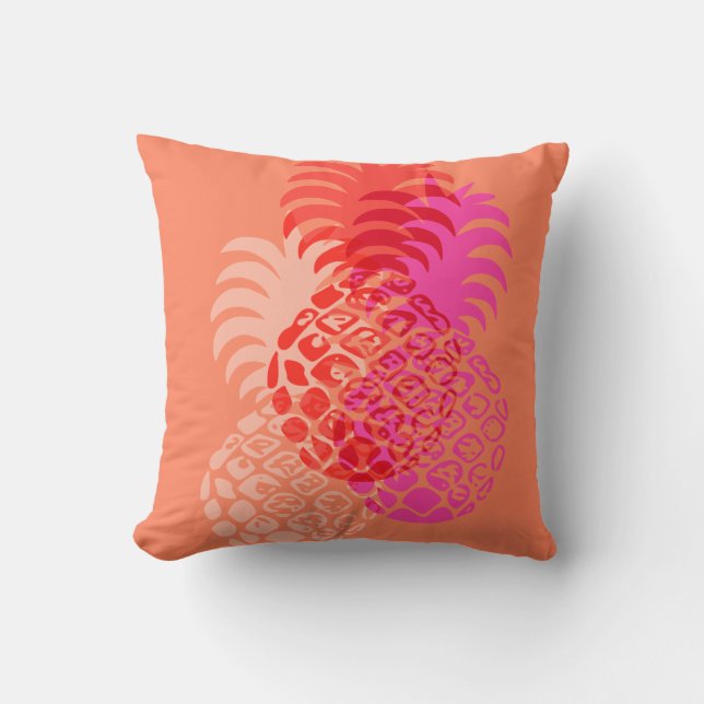 Coussin Momona ananas Hawaiian Tropical Reversible (Recto)