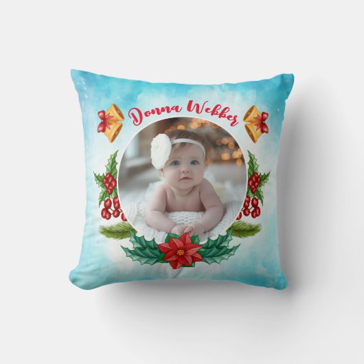 Coussin Mon 1er Noël bleu (Recto)