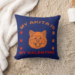 Coussin Mon Akita Est Ma Valentine Drôle Valentine