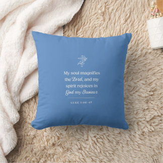 Coussin Mon âme magnifie le Seigneur chrétien