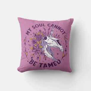 Coussin Mon Âme Ne Peut Pas Être Tamed Unicorn Crâne