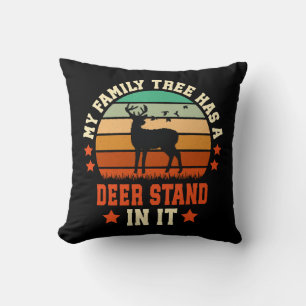 Coussin Mon arbre généalogique a un mirador à cerfs