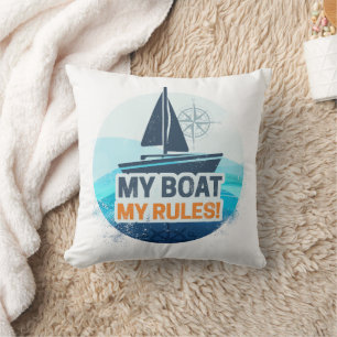 Coussin Mon bateau Mes règles pour capitaine ou skipper Vi