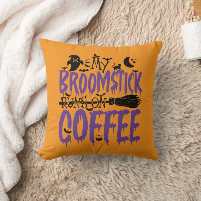 Coussin Mon Broomstick tourne sur le Cool Halloween addict (Couverture)