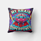 Coussin Mon cerveau est la superpuissance ✨ (Verso)
