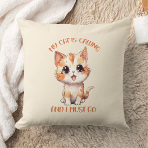 Coussin Mon Chat Appelle Un Chat Orange Cute