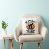 Coussin Mon chat est mon meilleur ami conception de t-shir (Chaise)