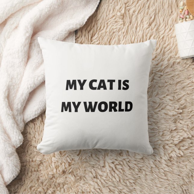Coussin Mon chat est mon monde (Couverture)
