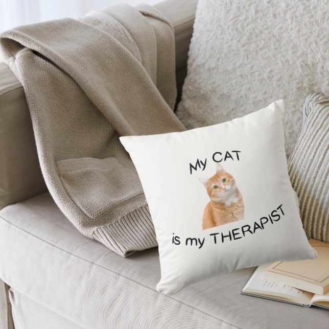 Coussin Mon chat est mon thérapeute (Créateur téléchargé)
