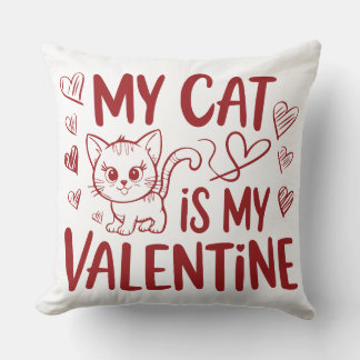 Coussin Mon chat est mon Valentin