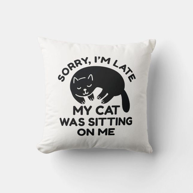 Coussin Mon Chat Était Assis Sur Moi (Recto)