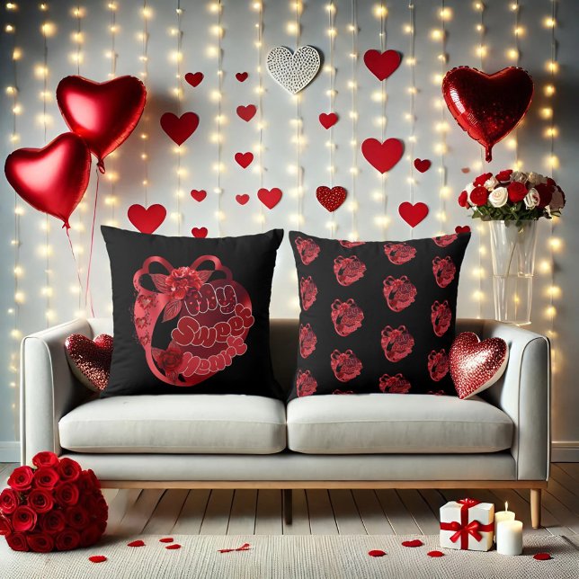 Coussin Mon Coeur Doux Rouge brillant Valentine Jeu d'orei (Créateur téléchargé)