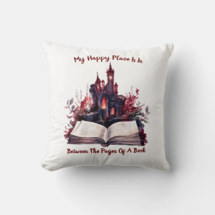 Coussin Mon Endroit Heureux Se Trouve Entre Les Pages D'Un