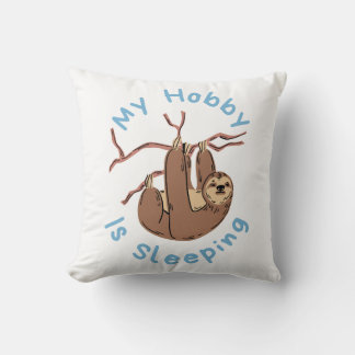 Coussin Mon passe-temps est de dormir – Création de paress