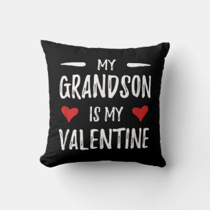 Coussin Mon petit-fils est ma Saint-Valentin pour grand-mè