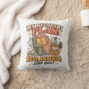 Coussin Mon plan de récupération Repos Snacks & Zéro culpa