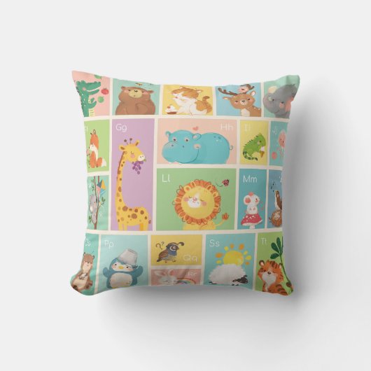 Coussin Mon Premier Alphabet ABC Animaux (Recto)